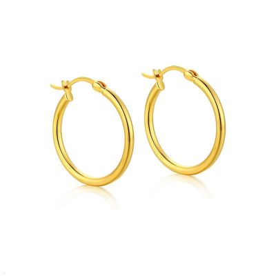 UhBinyca Simple Stainless Steel Hoop Earrings for Women Fashion Vintage Gold Plated Ear Rings 18k Jewelry Hypoallergenic