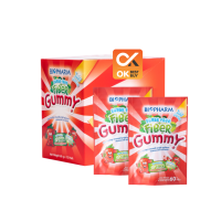 [ซอง 24g] ขนมวุ้นเจลาตินสำเร็จรูป ผสมไฟเบอร์ Gummy Fiber (วันหมดอายุ 16/3/24)