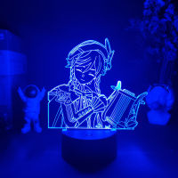 Genshin Impact Game Character Venti Paimon Barbatos 3D Night Lamp Gaming Room Backlight Setup LED Aesthetic room decor Genshin