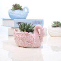 Manufacturers Supply Vase Creative Succulents Ceramic Flowerpots, Japanese Grocery Balcony Cartoon Swan Flowerpots