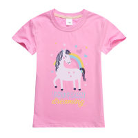 Unicorn Tshirt ฤดูร้อนเด็กเด็กผ้าฝ้าย Tshirt ครึ่งแขน Boy S 100% Cotton Bottoming เสื้อ Bottoming เสื้อ