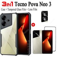 Tecno Pova Neo 3เคสกันกระแทกสำหรับ Pova Neo 2 Pova 5 4 4 Pro 3 2ฟิล์มกระจกเทมเปอร์และปกป้องหน้าจอกระจกเลนส์กล้องถ่ายรูป