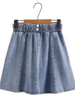 Plus Size Women S Denim Skirt Stretch Elastic Waist Short Skirt Non-Stretch Thin Denim Mini Skirt For Busty Lady In Summer Wear...