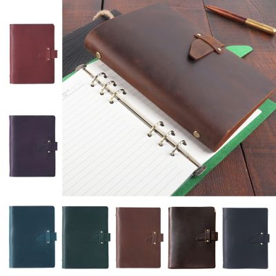 Leather Journal Notepad Closure 6 Ring Binder Personal Diary Loose Leaf Notebook Travel Business Gift for Teens