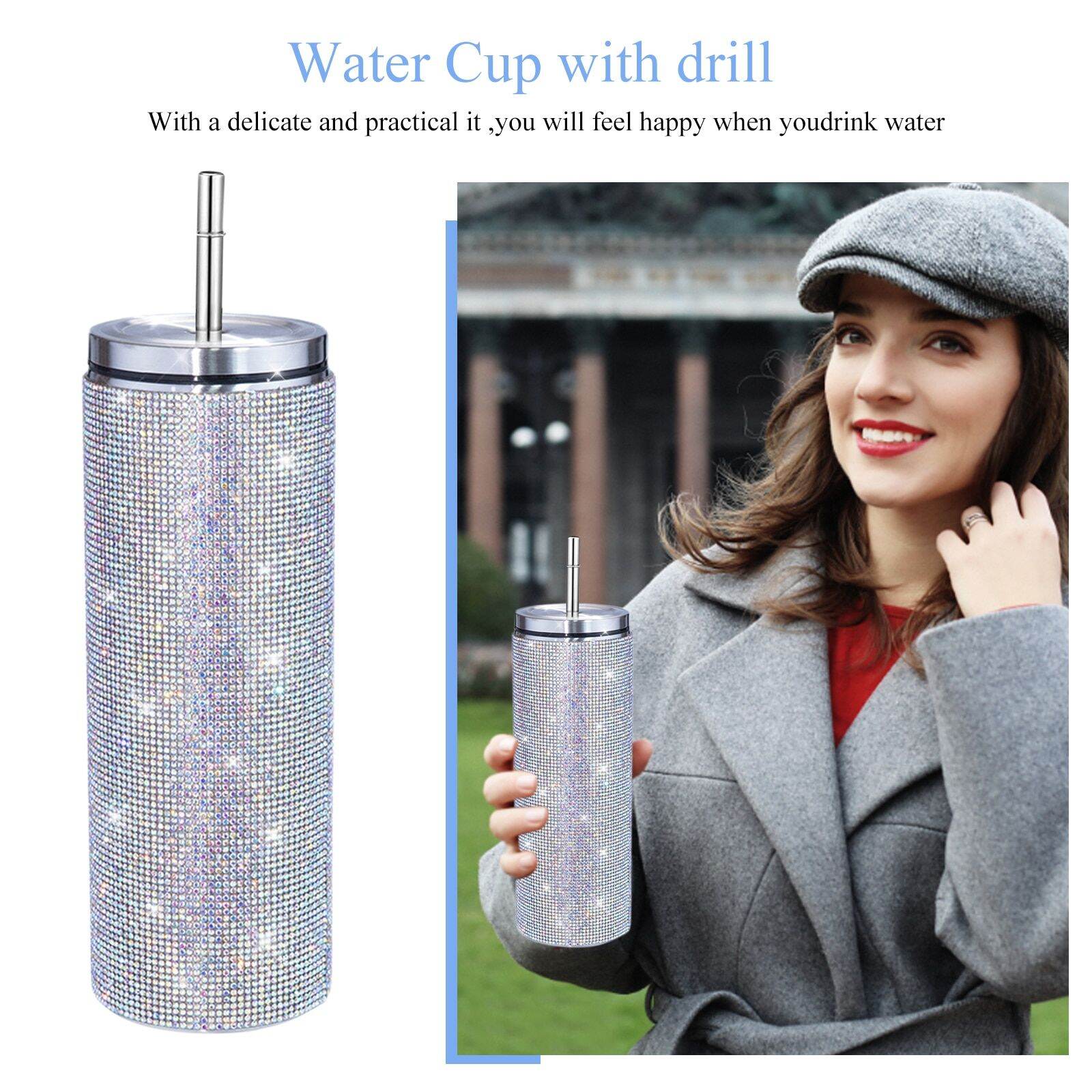 Diamond Thermos Vacuum Flask Bling Hot Water Thermos Stainless Steel