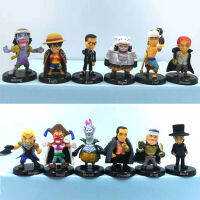12ชิ้น/เซ็ตอะนิเมะการ์ตูนวันพีซน่ารักนางแบบลูฟี่เครื่องประดับของเล่นการตกแต่งบ้าน