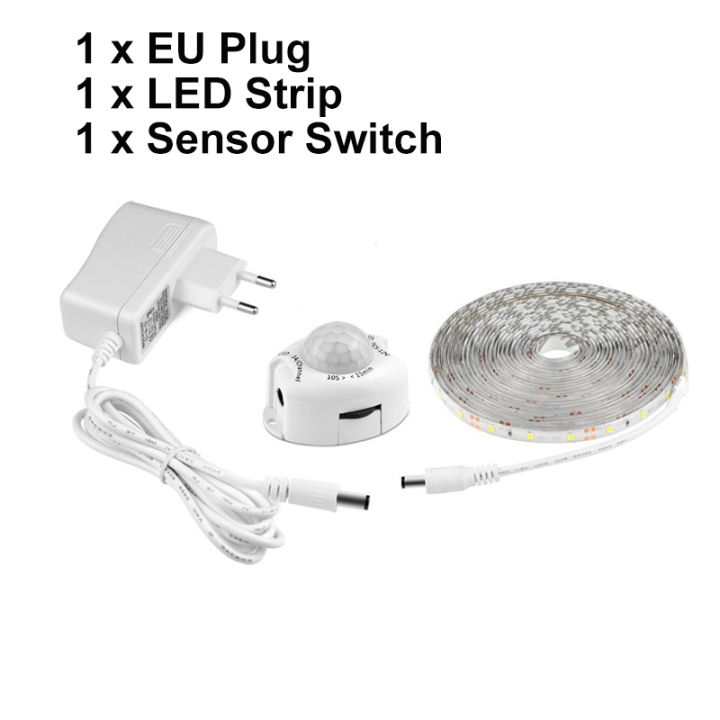 12v-led-light-tape-night-sensor-1m-2m-3m-4m-5m-motion-sensor-led-strip-ห้องนอนตู้เสื้อผ้าบันไดตู้เสื้อผ้าโคมไฟ110v-220v-แหล่งจ่ายไฟ