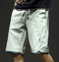Thin Drawstring Straight Fit Shorts Summer New Fashion Casual Comfortable Shorts Mens Cotton Loose Stack Shorts