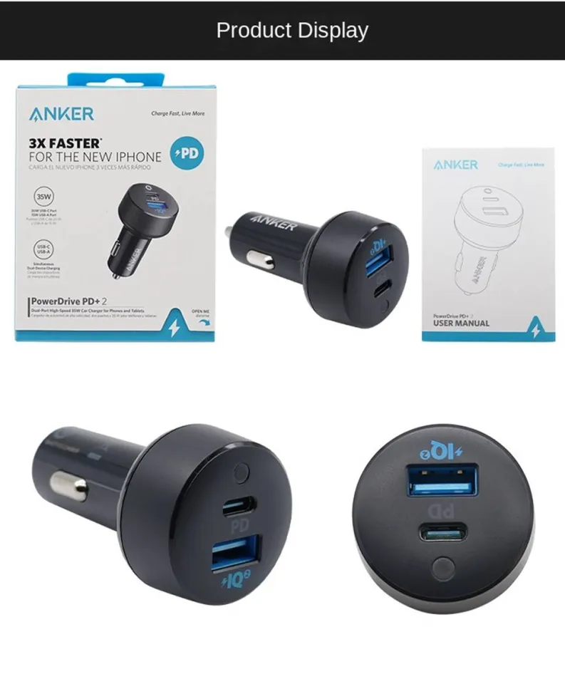Anker Power Drive+ Duo 48W Car Charger With 2 USB Port - Black