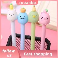 Pulpen Hewan การ์ตูนผลไม้สีฟ้า RUPANBO039392692สำนักงานพลาสติกปากกาวาดรูปหมึกดำการ์ตูนน่ารักสีเขียวชมพู