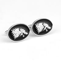 【Cod】 Gift Pop จัดส่งฟรีภาพยนตร์เครื่องประดับเกมบัลลังก์สัญลักษณ์บ้าน Stark หมาป่า Cufflink ฝรั่งเศสผู้ชายเสื้อยี่ห้อข้อมือปุ่มข้อมือลิงค์