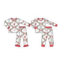 Custom Style Boys Girls Long Sleeve Pants Pajamas and Blankets Nutcracker Pattern Printed Milk Silk Fabric