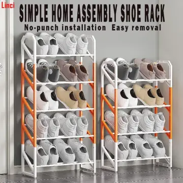 C2 Simple Folding Shoe Rack DIY Assembly Stackable Plastic Shoe