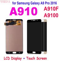 6.0 "AAA + จอ LCD สำหรับ Samsung Galaxy A9โปร2016แอลซีดี A910 A910F ชิ้นส่วนจอสัมผัสแอลซีดีของเครื่องแปลงดิจิทัล A9100สำหรับเครื่องมือ A910แอลซีดี