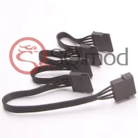 New Power Port 5 Cables Five Connectors Cord 18AWG PC Server Computer 1 IDE Molex to 4 SATA Adapter Converter Splitter Expansion