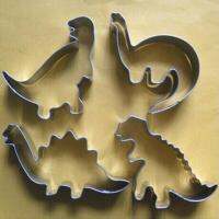 QianXing Shop DIY Kids Interesting Creative Dinosaurs 4 Pcs/Set Dinosaur Shape Stainless Steel DIY Mold Baking Mould Kitchen Tools