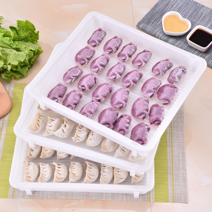 cod-superimposed-plastic-dumpling-box-tray-non-stick-refrigerator-fresh-storage-multi-layer-food