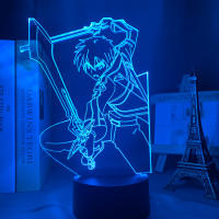 3d Led Night Lamp Anime Sword Art Online Kirito Figure for Bedroom Decor Nightlight Birthday Gift Room Led Night Light Manga SAO