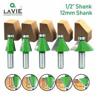 【CW】 LAVIE 1pc 12MM 1/2 quot; Shank Chamfer Router Bit 11.25 15 22.5 30 45 Milling Cutter for Wood Machine MC03232