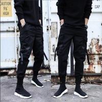 2020 Men Cargo Pants Ribbons Color Block Black Pocket Man Harem Joggers Harajuku Male Sweatpants Hip Hop Trousers Plus Size 5XL