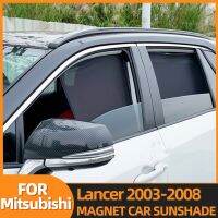 กรอบกระจกบังแผ่นกรองแสงติดรถยนต์แม่เหล็กสำหรับ Mitsubishi Lancer 2003 2008,ใหม่กรอบกระจกหน้ากระจกหน้าต่างด้านหลังแว่นตากันแดดมีสีแดด