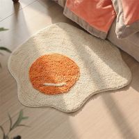 【SALES】 Fried Frangipani Pattern Rugs Soft Plush Tufted Bathmat Doormat Anti-slip Bedroom Decor Poached Egg Living Room Floor Mat