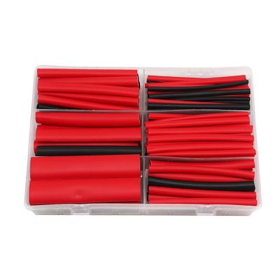 130pcs 3:1 Dual Wall Adhesive Heat Shrink Tubing Kit 6 Sizes Diameter 1/2 3/8 1/4 3/16 1/8 3/32 inch Wire Cable Sleeve Kit Electrical Circuitry Parts