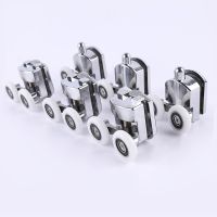 8pcs 23mm/25mm/27mm Shower Door Rollers Zinc Alloy Double Wheel Sliding Shower Door Roller Bearing Wheel Runners Replacement