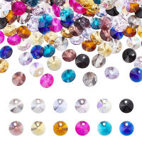 1Box 240Pcs 12 Colors Cone Glass Charm Glass Faceted Beads Crystal Prisms Sun Catcher Chandelier Parts Replacement Beads DIY Lamp Hanging Pendant for Jewelry Making Hole: 1-1.2mm