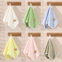 ◙♠ Adorable Cartoon Embroidered Coral Fleece Towel face Towel Absorbent for Babies