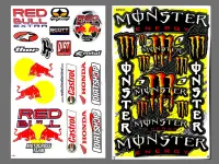 สติ๊กเกอร์แต่งรถ RED BULL Castrol HONDA DIRTSHOP Monster RP995 (สีเหลือง) มอเตอร์ไซค์ สติ๊กเกอร์ติดกระจก แต่งรถรถยนต์ ติดหมวกกันน็อค จำนวน 2 แผ่น