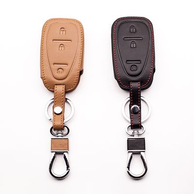 ☢△ Genuine Leather Car Style 3 Button Case Cover Key For The New Chevrolet Chevrolet Cruze / Malibu XL / M49 Equinox car Key cases