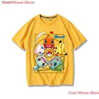 เสื้อยืดกีฬา เสื้อยืดเสื้อยืดโปเกม่อนPokemon T-shirtT-shirt&amp;gt;Pokémon Summer Short Sleeve T-Shirt Men S Trendy Loose Pikac