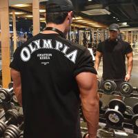 【s-5xl】ผ้าฝ้าย 100%แขนสั้นโอเวอร์ไซส์Olympia เสื้อยืด ผ้าฝ้าย 100% ทรงหลวม ขนาดใหญ่ สําหรับผู้ชาย ใส่ออกกําลังกาย วิ่ง เข้ายิม ฟิตเนสS-4XL