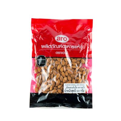 สินค้ามาใหม่! เอโร่ อัลมอนด์เม็ด 500 กรัม aro Whole Almond Seed 500 g ล็อตใหม่มาล่าสุด สินค้าสด มีเก็บเงินปลายทาง