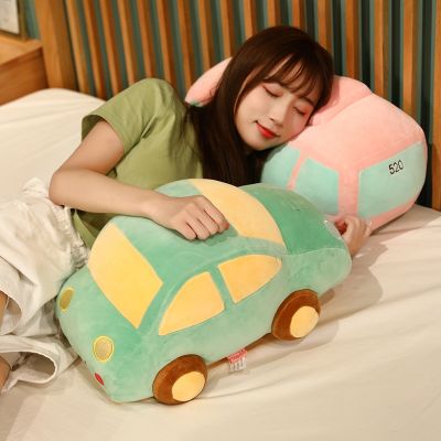 □ 25-60CM Kawaii Bus Car Model Plush Toys Colorful Car Dolls Stuffed Soft Plush Pillow Creative Birthday Gift for Boys Children