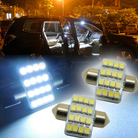 MARBIT LANG 2 Pcs 31mm 3528 16 LED SMD White Festoon Dome Car Bulbs