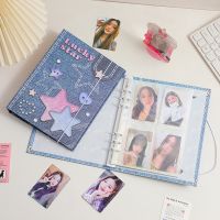 A5 Photo Storage Book Album Shell Cover Album Folder Photo Card Denim pattern bandage Collect Book With 10pcs Sleeves Bag