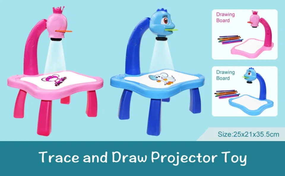 Drawing Projector Table for Kids,Trace and Draw Projector Toy with Light  Music Child Smart Projector Sketcher Desk Learning Projection Painting  Machine, for Boy Girl Age 3+ 