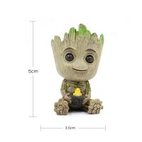 ฟิกเกอร์ตัวการ์ตูนจิ๋วของ Disney Marvel Groot ที่วางปากกากระถางดอกไม้อนิเมะของเล่นแอ็คชั่นตุ๊กตาของขวัญของเล่นคริสต์มาสสำหรับเด็กรูป Groot