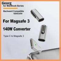 GEORG 140วัตต์ค่ะ ตัวแปลง Type-C ตัวเมียเป็น MagSafe 3 แล็ปท็อป คอนเนคเตอร์ ปลั๊กชาร์จ PD ความเร็วสูงความเร็วสูง สังกะสีอัลลอยด์ อะแดปเตอร์แม่เหล็ก USB-C สำหรับ MacBook Air/Pro MacBook air/pro