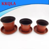 QKKQLA 20pcs Mini Plastic Round Flower Pot Tray Plant Growing Holder Nursery Planter Grow Box Flowerpot for Succulent Tools