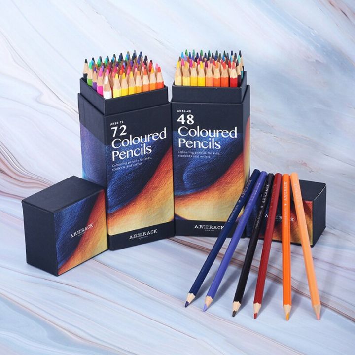 ดินสอสีน้ำมัน12-1824-36-48-72สีชุดดินสอไม้แปรงร่างภาพตะกั่วศิลปะภาพวาดด้วยมือของโรงเรียน
