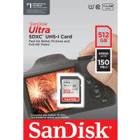 SanDisk Ultra SD Card SDXC UHS-I Memory Card 512GB Speed 150MB/s C10 U1 Full HD (SDSDUNC-512G-GN6IN) เอสดีการ์ด กล้องDSLR