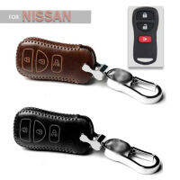 1Pcs Vintage Cowhide หนังรถ Key Fob กรณีผู้ถือกุญแจพร้อมพวงกุญแจสำหรับ Nissan Titan Frontier Xterra 02-09