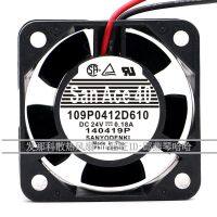 2023 ☆ 109P0412D610 4020ซันโยดั้งเดิม12V 0.25A 4ซม. ลูกบอลคู่ปริมาณสูงพัดลมทำความเย็น