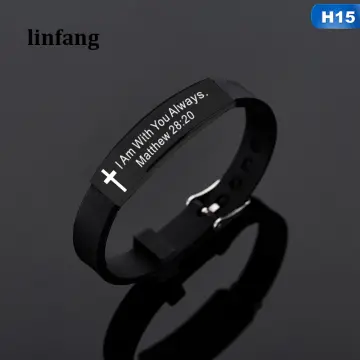 Christian Religious Cross Jesus Bracelets With Jesus Scripture Quote  Inspiring Faith Silicone Mens Jewelry Gift 305G From Yscrd, $33.18 |  DHgate.Com