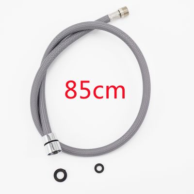 85cm F1/2 M15x1 Kitchen Faucet Nylon Braided Flexible Hose Pull Out Cold Hot Water Hose Gray Plumbing Hoses Spinning Tube