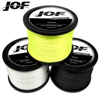 JOF สายเบ็ดตกปลาถัก10-80LB 4เส้นสำหรับตกปลาทะเลหลากสี JOF 300ม. 500ม.