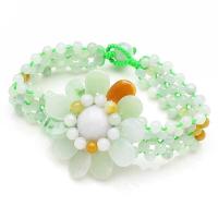 Natural Jade Flower Bracelet Women Healing Jewelry Emerald Burma Jades Bangle Genuine Natural Jadeite Lucky Amulet Bracelets